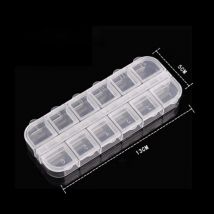Scatola portaoggetti per accessori per nail art Scatola portaoggetti rettangolare in plastica trasparente a 12 griglie Scatola portaoggetti staccabile Set di strumenti fai da te 1 pezzo