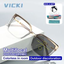 VICKI Square Fashion Large Frame Design classico può essere personalizzato occhiali Multi-focus da prescrizione fotocromatici PFD2224