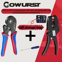 Pinza per crimpare terminali tubolari in stile europeo 16-6 con kit di attrezzi spelafili pinza per utensili per risparmiare manodopera dell'elettricista