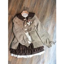 Japanese Sweet Lolita Fashion 3 Piece Set Women Aesthetic Hollow Out Sweater + Y2k Tops + Skirts Harajuku Kawaii Casual Outfits