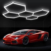 Sechseckiges Garagen-LED-Licht mit hoher Helligkeit, Wabenstruktur 6500 K, geeignet für Garagen, 4S-Werkstätten, Autoschönheitsgeschäfte, Fitnessstudios