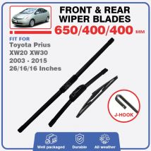 For Toyota Prius 2nd 3rd Gen XW20 XW30 2003 - 2015 Front Rear Wiper Blades Windscreen Windshield Window Car Accessories Refill