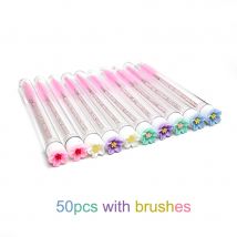 10/50 stücke Wimpern Pinsel Rohre Wiederverwendbare Mascara Zauberstab Augenbraue Pinsel Rohr Staub-Proof Mascara Sticks Applikatoren Make-Up Pinsel LAUKISS