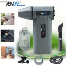 NEWONE Mini asciugatrice per auto multifunzione ad alta velocità 6 in 1, regolazione a 3 velocità, luce a LED, porta di ricarica USB-C, per auto, ufficio, casa