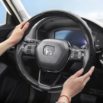 Passend für Honda Carbon Fiber Texture Lenkradbezug Snap-On Wave-Shaped Sports Design Schutzhülle Crv Civic Accord Hrv City Passport Pilot Odyssey Jazz Br-V Fit Ridgeline Prologue Wr-V Zr-V Br-V