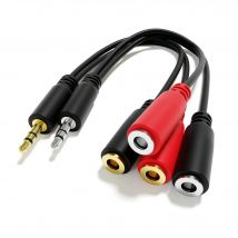 ExcelValley - Stereo to Mono Splitter Cables - Mini Jack TRS/TS 3.5mm 1/8"