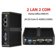 Lüfterloser Industrie-PC N5105 2955U i5 4200U 5200U i3-5005U Mini-PC Windows Ubuntu 2x Gigabit Ethernet 2x COM RS232 WiFi HDMI VGA