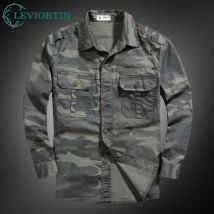 Herren Casual Langarm Camouflage Dünnes Hemd Sommer Outdoor Elastische Baumwolle Camouflage Hemden mit Brusttasche