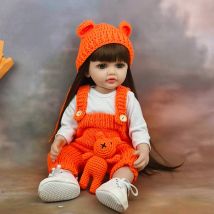 55CM Neugeborenen Mädchen Puppe Prinzessin Kleinkind Spielzeug Geschenk Lebensechte Reborn Puppen Realistische Volle Silikon Baby Bebe Vinyl Spielzeug