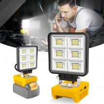 Przenośna lampa robocza LED 48W 5200 lm bezprzewodowa lampa robocza regulowana podstawa akumulatorowa lampa LED do DeWalt bez baterii