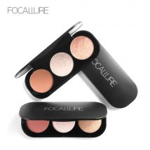 Focallure 3-in-1-Make-up-Palette, Rouge und Highlighter, mattes Highlighter-Puder für das Gesicht,
