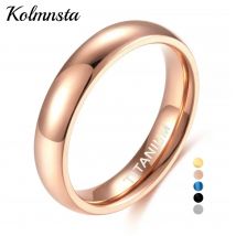 Kolmnsta Rosévergoldeter Ring für Damen, 4 mm Ehering für Damen, Titan, Unisex, klassische Ringe, 5 Farben