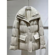 2024 neue Frauen Winter Echt Nerz Pelz Kragen Natürliche Gans Unten Jacke Puffer Jacken Dicke Weibliche Outwear Mantel