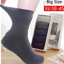 Fette Socken, Senioren-Socken, breite gerippte Socken, Venen-Socken für Diabetes, hypertensive Patienten, Baumwolle, weiches Material, große Größe 39–45