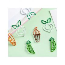 10Pcs Creative Vegetable Carrot Ice Cream Paper Clip Metal Bookmark  DIY Student Read Label Supplies Stationery