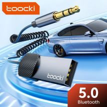 Toocki AUX kabel zasilacz samochodowy Bluetooth do tabletu samochodowego odbiornik Bluetooth 5 USB do 3.5mm Jack głośnik odbiornik muzyki Audio