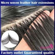 Straight Micro Feather New Hair Extensions  Real Human Hair Hand Knitting   16"-26" Inch 1.6g/Strand #613 Color  Salon Supplies