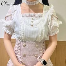 Japanische Liz Mine Serie Süße Große Schleife Neck Strap Bottom Top Frühling Sommer Neue Nette Mädchen frauen Kurzarm lolita Hemd