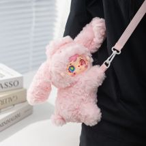 25CM Kawaii Cartoon Simulation Anime Farbe Candy Ohr Tropfen Kaninchen Baby Gefüllte Plüsch Spielzeug Rucksack für Mädchen Plüsch make-up Tasche