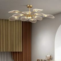 Nordycka lampa sufitowa luksusowy design lampa lotosowa żyrandol złoty akryl wiszące lampy dekoracja jadalnia wyspa kuchnia oświetlenie