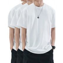 3 stücke männer t-shirts 2025 Sommer 100% Baumwolle Outdoor Hip Hop Hohe qualität Casual T-shirt Sport Männer Kleidung übergroßen Tees Tops