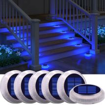 6 confezioni di luci solari per vialetto Luci solari per dock Luci solari blu per esterni IP68 impermeabili, attaccabili per il percorso della piscina con gradini