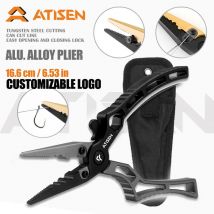 Angelzange, ultraleichte Angelausrüstungszange aus Aluminium mit geflochtenem Schneider aus Wolframstahl, Scheide und Trageband, Hakenentferner, Sal