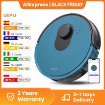 Aspirapolvere robot OKP L1, navigazione LiDAR, aspirazione 3800 Pa, 180 minuti, controllo app/Alexa/WiFi/Google, ideale per peli di animali domestici, moquette