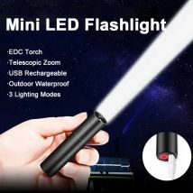 Latarka w mini zoomie teleskopowym Latarka w trybie 3 światła USB z możliwością ładowania