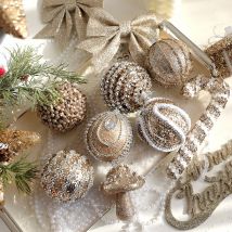 Weihnachtsbaum hängende Ornament Glitzer Champagner Stern Ball Frohe Weihnachten Anhänger Weihnachten Party Home Dekoration Neujahr liefert