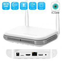 ANBIUX Wifi NVR Mini 8CH 5MP XMeye WIFI Videoregistratore per sistema di sicurezza wireless Slot per scheda TF Face Detection P2P H.265 iCSee