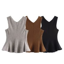 Frau Kleidung Rüschen Crop Top Frauen Casual Chic Camis Dame Plissee Ärmellose Y2k Tank Tops 1223006