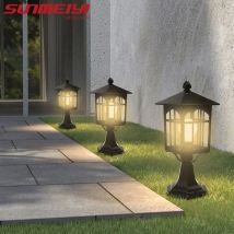 Moderne einfache Garten leuchte im Freien wasserdichter Rasen e27 Netzteil Villa Garten leuchte neue chinesische Art LED Rasen leuchte