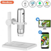Microscopio digitale portatile wireless Microscopi WiFi USB portatili 1000X Lente d'ingrandimento MS4 con staffa a 8 LED per PC Android IOS