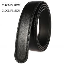 Cintura in Pelle di Vacchetta per Uomo, Larghezza 2.4/2.8/3.0/3.5CM (Senza Fibbia), Ricambio per Cintura con Fibbia Automatica
