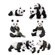 Simulation Wild Animal Model Figurines Panda with Panda Baby Action Figures Playset,Cake Toppers,Cake Decoration Gift For Kids