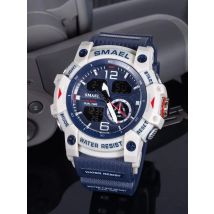 SMAEL Sport Watch Military Wristwatch for Men Alarm Stopwatch LED Digital Back Light Dual Time Display Waterproof Watch Men 8007