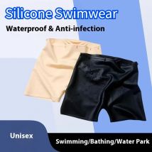 Silikon Bademode Hohe Taille Frauen Männer Wasserdicht Schnell Trocknend Modest Design Badehose Erwachsene Anti Leckage Training Anzug Elastische