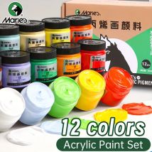Marie's 12-Farben-Acrylfarben-Set, 50-ml-Flaschen in einer Box für Wand, Holz, Porzellan, Heimwerken, Glas, Leinwand, für Künstler und Erwachsene