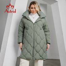 Astrid Frauen Winter jacke 2023 plus Größe Frauen Parka warme dicke Bio Daunen jacken wind dichte lange Kapuze Stepp mantel weiblich