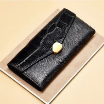 Geldbörsen aus echtem Leder 	 für Damen Luxus 	 Designer 	 RFID-Kartenhalter-Geldbörsen, lange faltbare Damen-Geldbörse mit Münzfach mit Reißverschluss