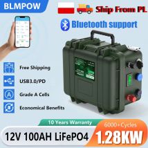 LiFePO4-Batterie 12V 100AH 140AH 200AH 12,8V Lithiumbatterie 6000+ Zyklen mit Bluetooth BMS Grand A-Zellen für Boot RV EU-Lager