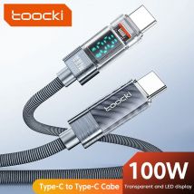 Kabel tookcki typu C do typu C 100W PD z wyświetlaczem szybkiego ładowania ładowarka USB C do USB C