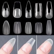120 sztuk / worek Matte Press On Nail Tips Miękkie, pełne pokrycie Fałszywe paznokcie Owalne