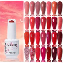 Clou Beaute 15ml Smalto per unghie gel Semi-permanente Ibrido Nero Colore rosso Smalto gel Nail Art Smalti per unghie UV Smalto per unghie Forniture per unghie