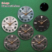 Quadrante romano NH35 con logo S da 28,5 mm, senza lancette, adatto al movimento NH36/4R, accessori per la modifica dell'orologio luminoso blu ghiaccio di alta qualità ﻿