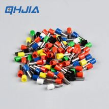 1000PCS Puntali isolati Morsettiera E0508 E7508 1008 1508 Estremità del cavo Connettore del cavo Elettrico Crimp Terminator Pressato a freddo