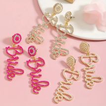 Beste Dame glamouröse baumeln Ohrringe zierliche Braut Design gepflasterten Strass wählen Sie eine Farbe u bevorzugen Verlobung Hochzeits schmuck