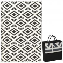 Outsunny Alfombra de Exterior Reversible 182x274 cm con Patrón Geométrico