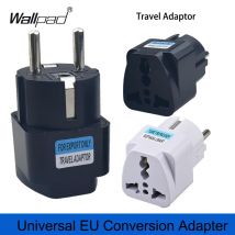 Adattatore spina UE nero internazionale universale AU UK US a Euro KR RU Adattatore da viaggio francese Convertitore elettrico Presa di corrente